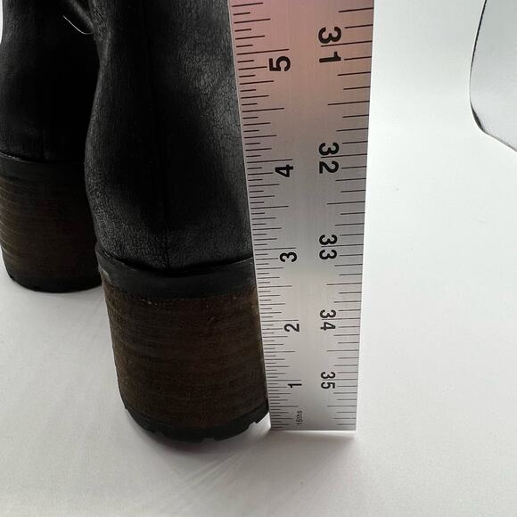 Carlos by Carlos Santana Ankle Boots Zips Lug Sole 3" Chunky Heel 8 1/2 Rugged - Picture 9 of 12